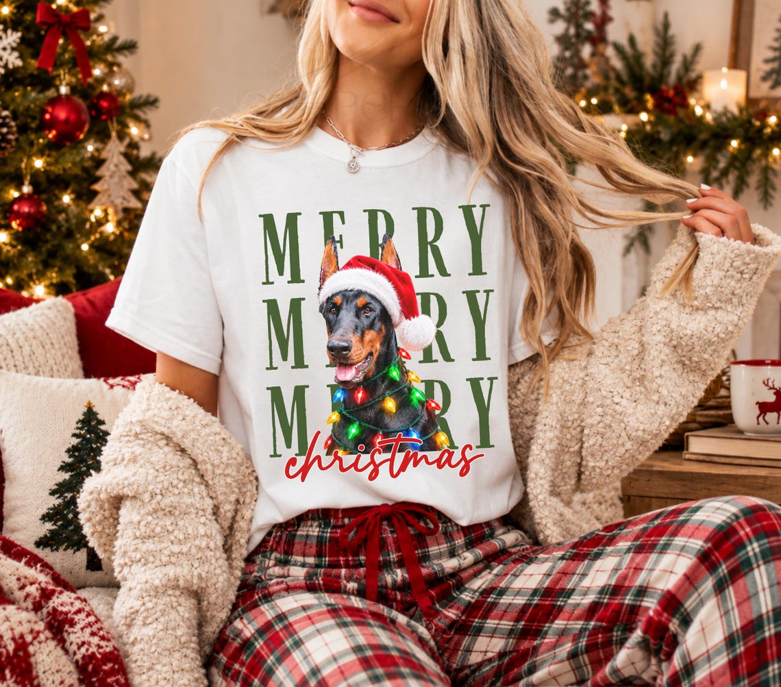 Personalized Merry Christmas Pet Portrait Tee – Custom Photo example 5