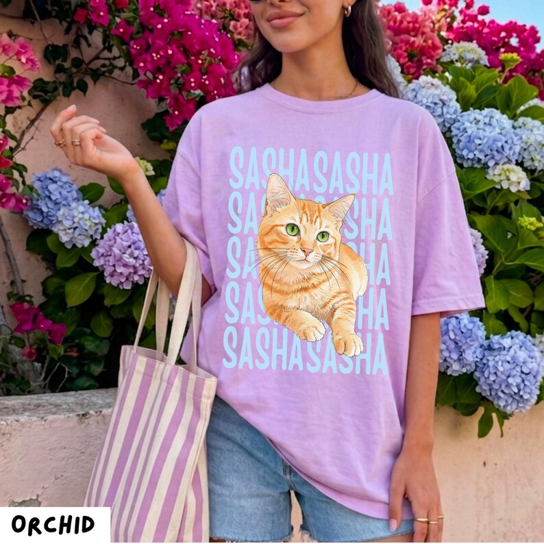 Personalized Name Pattern Pet Portrait Tee – Custom Name & Photo example 3