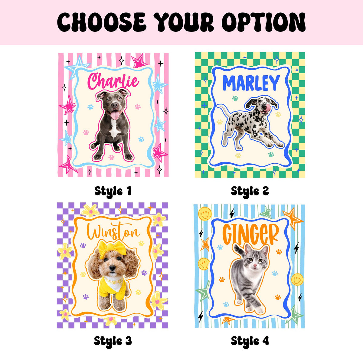 Checker Frame Pet Portrait Tee – image 2