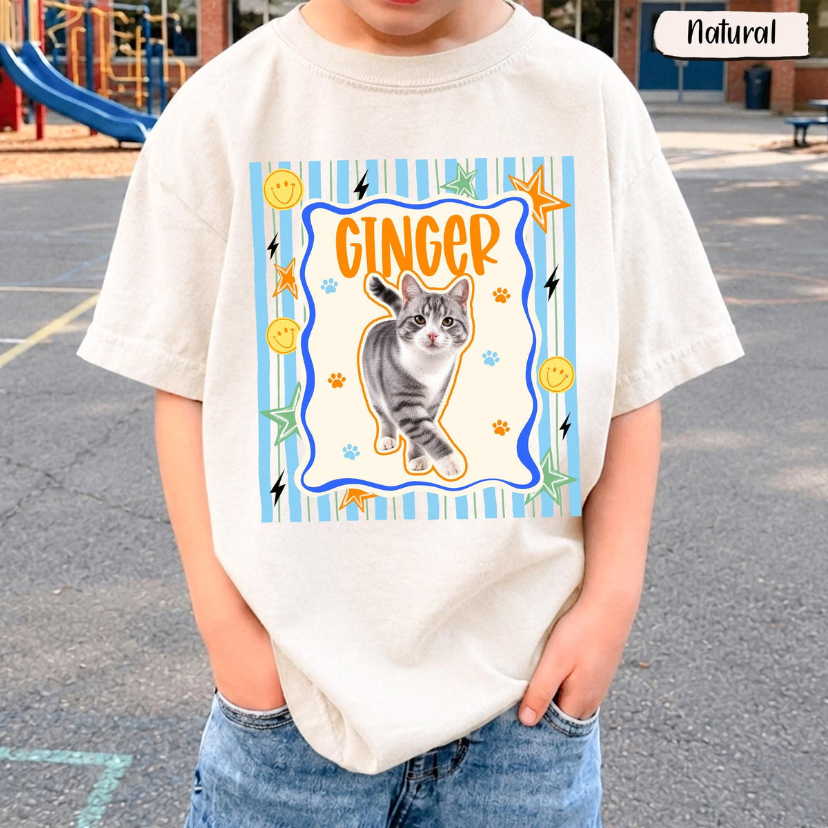 Checker Frame Pet Portrait Tee – image 6