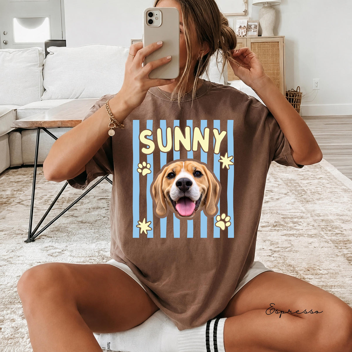Pastel Stripe Pet Portrait Tee – image 5