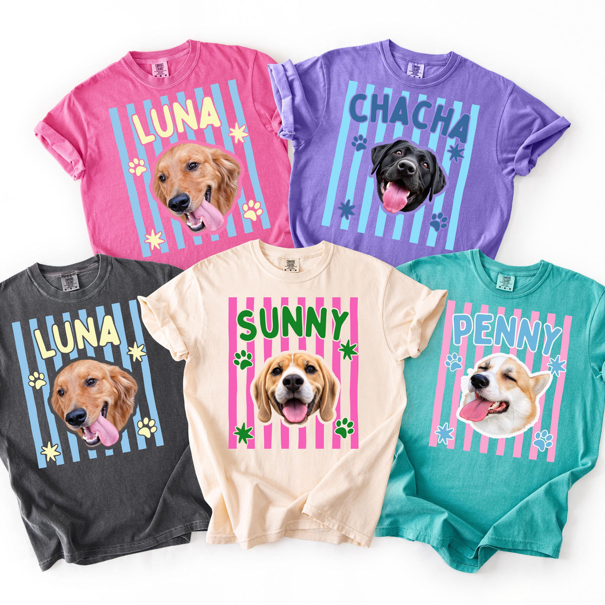 Pastel Stripe Pet Portrait Tee – image 6