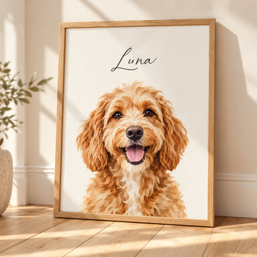 Personalized Pet Portrait – Custom Watercolor Dog & Cat Poster – image 1