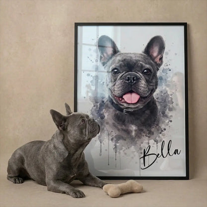 Personalized Dog Portrait  "Watercolor effect"