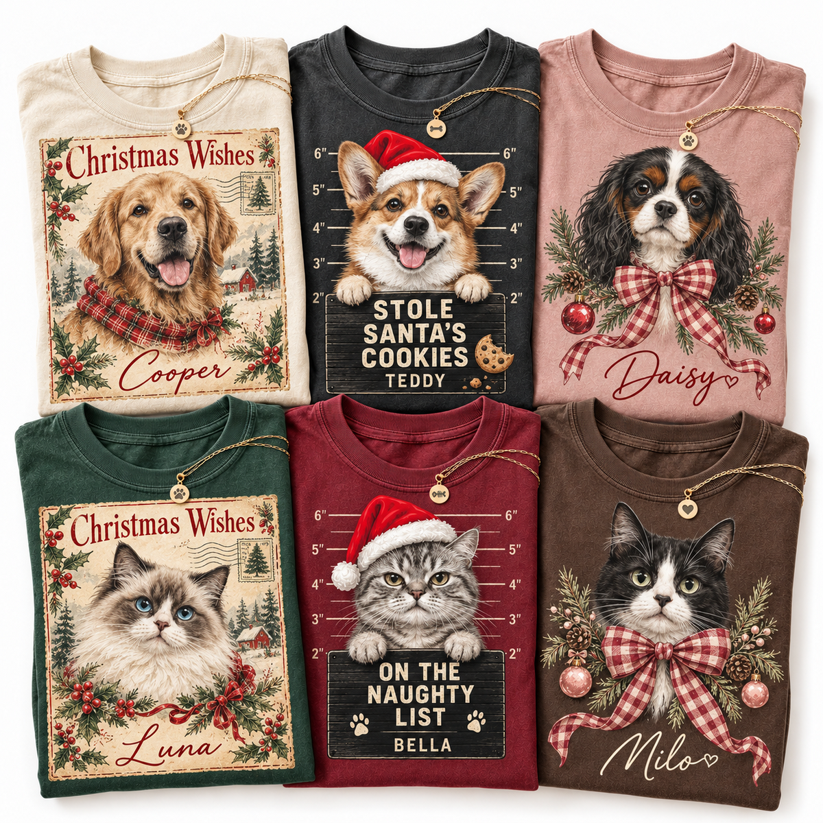 Personalized Christmas Pet Photo Comfort Colors Tee – 3 Designs – product image 11