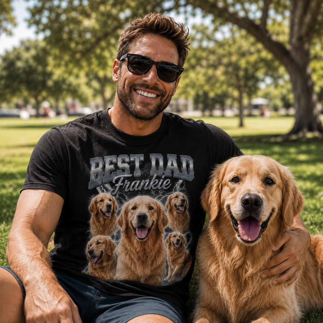 Custom Dog Face T-shirt | Father's Day Bootleg Rap Shirt