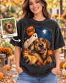 Personalized Halloween Dog Portrait T-Shirt – Custom Pet Photo