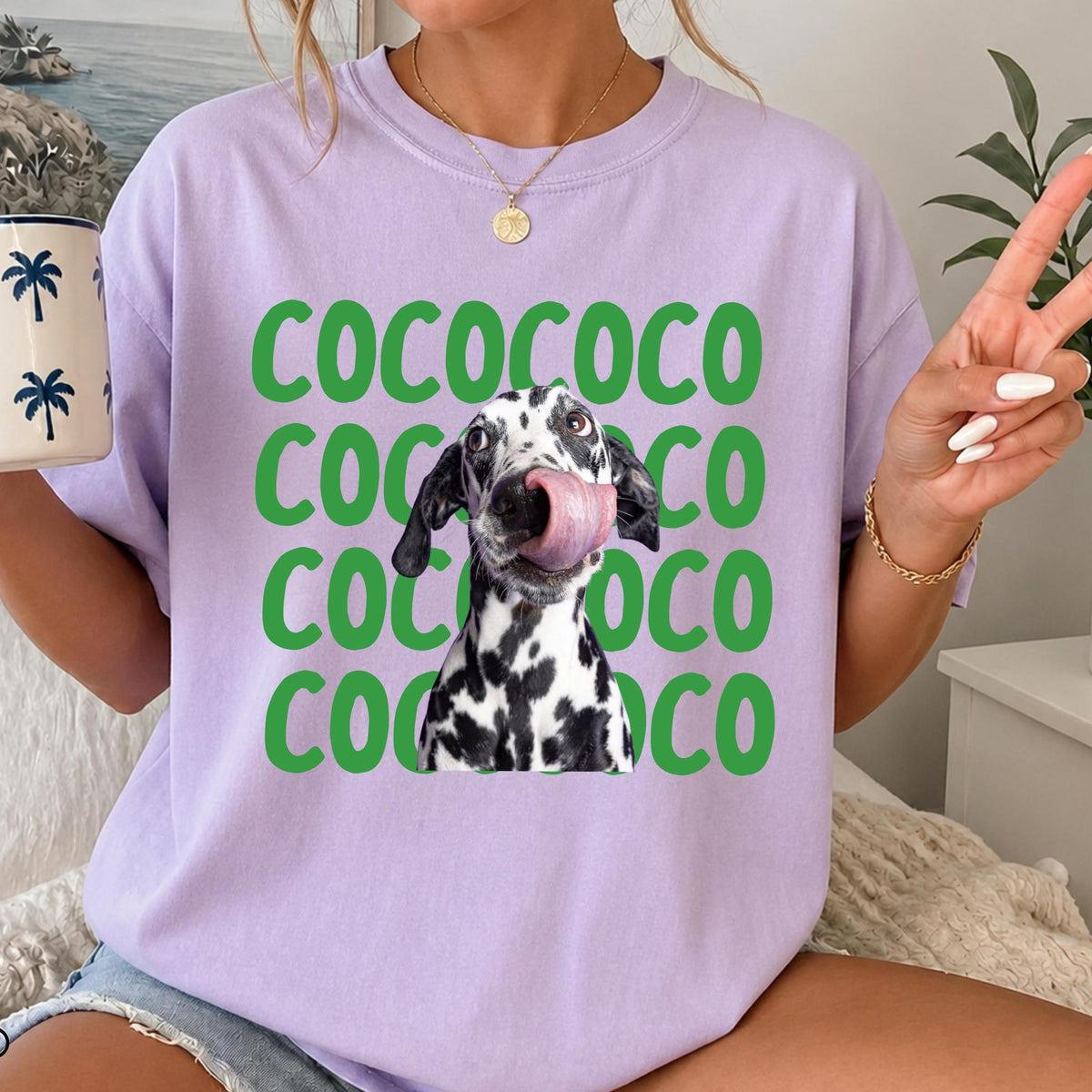 Stacked Name Pet Portrait Tee – image 3