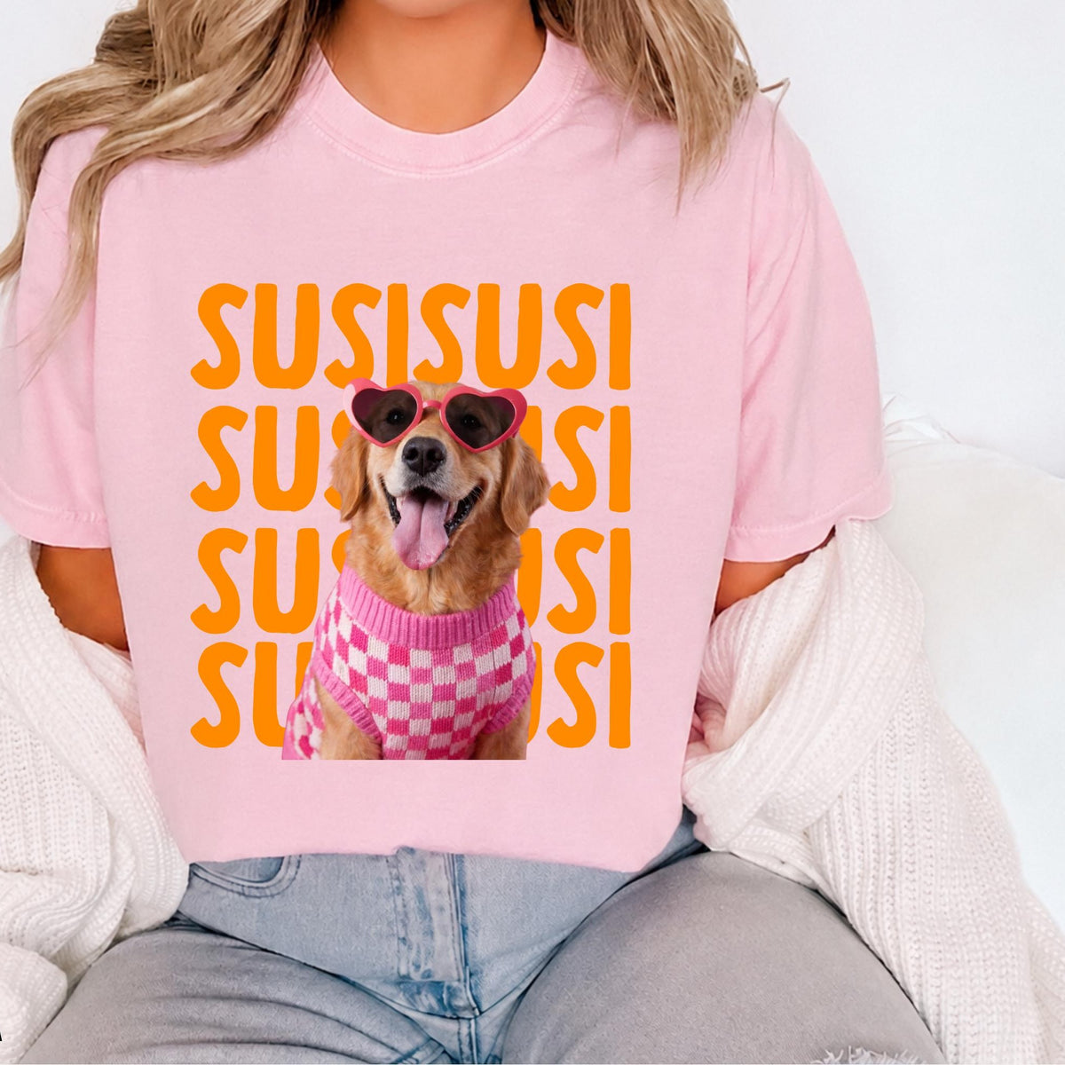 Stacked Name Pet Portrait Tee – image 5