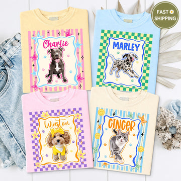 Checker Frame Pet Portrait Tee – image 1
