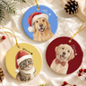 Personalized Santa Hat Pet Ornament – Custom Photo, Name & Color Gift