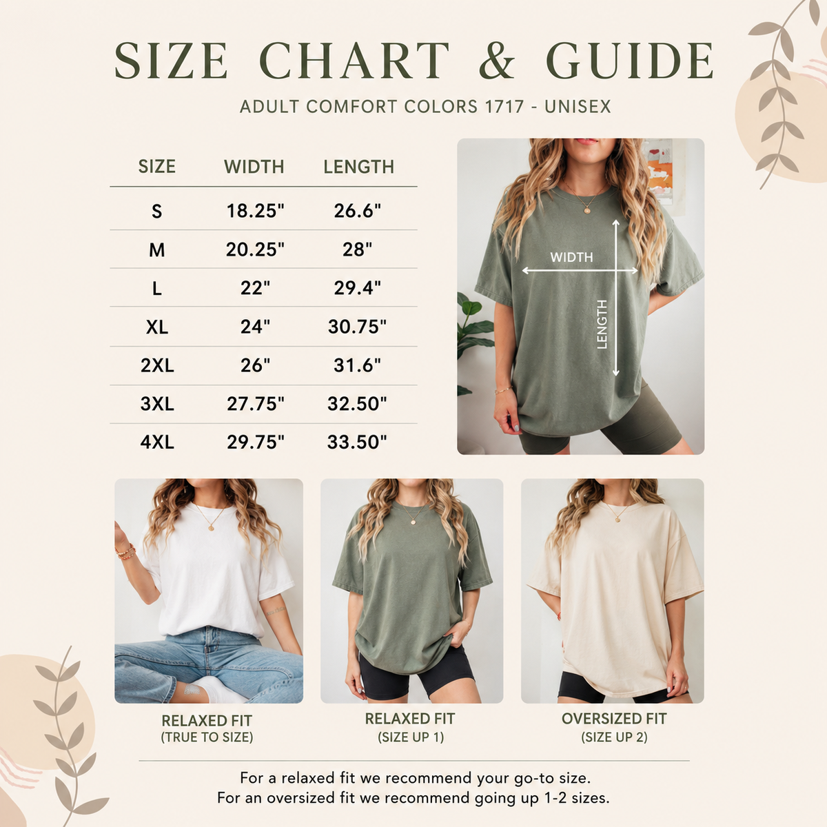 TShirt Size Chart